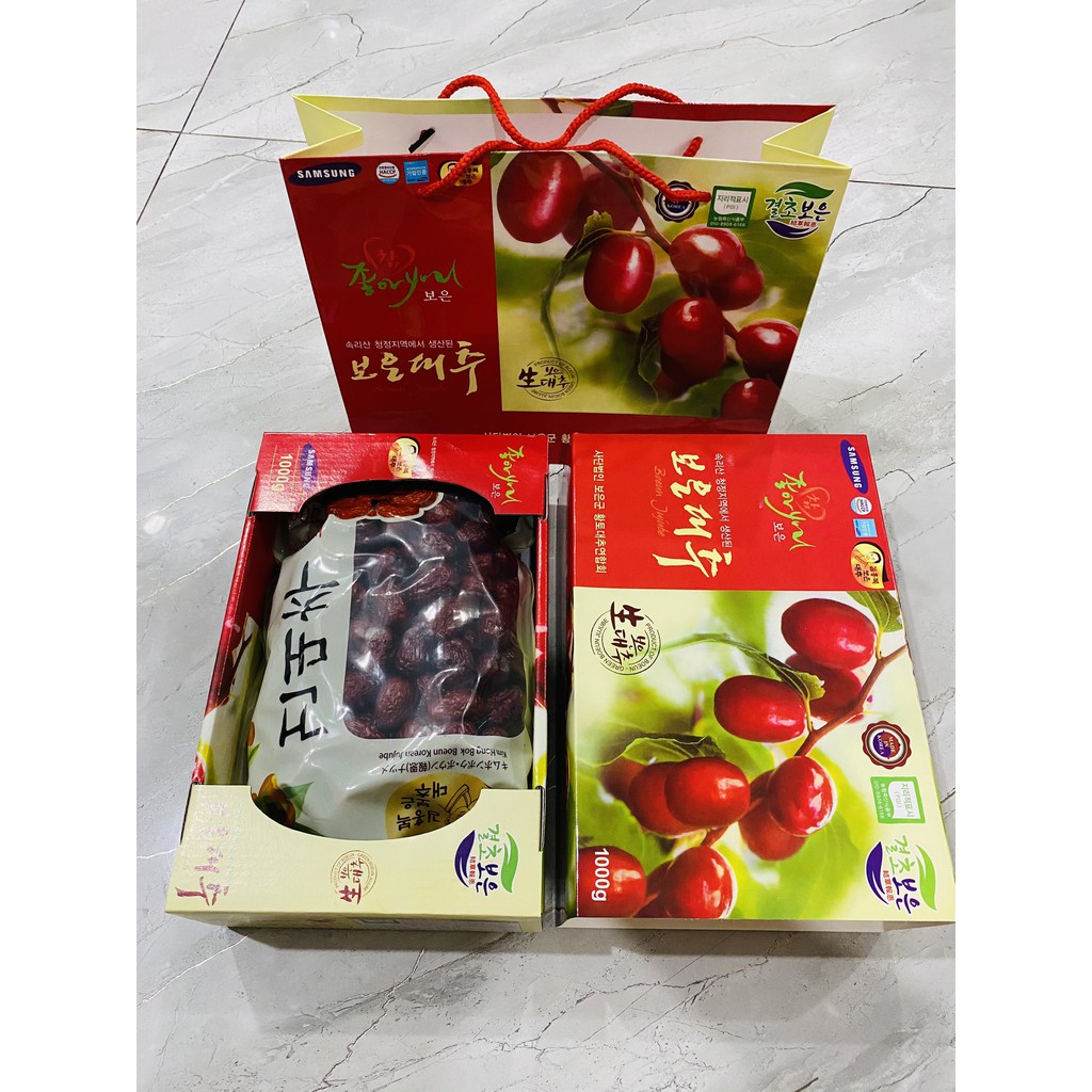 Táo Đỏ Sấy Khô Jujube Hàn Quốc Loại 1 Hộp 1KG (HSD 5 năm) | BigBuy360 - bigbuy360.vn