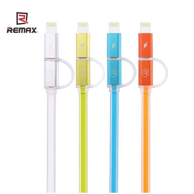 Cáp Sạc Nhanh Remax RC 020T 2 in 1 | Đầu Lightning + Micro- Hàng Chính Hãng 5.0