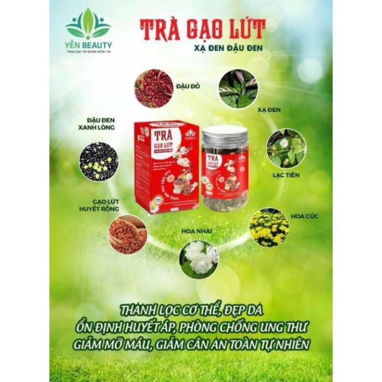 TRÀ GẠO LỨT XẠ ĐEN ĐẬU ĐEN 800g - 500g, Hoa Cúc, Hoa Nhài Thanh lọc cơ thể - Đẹp da