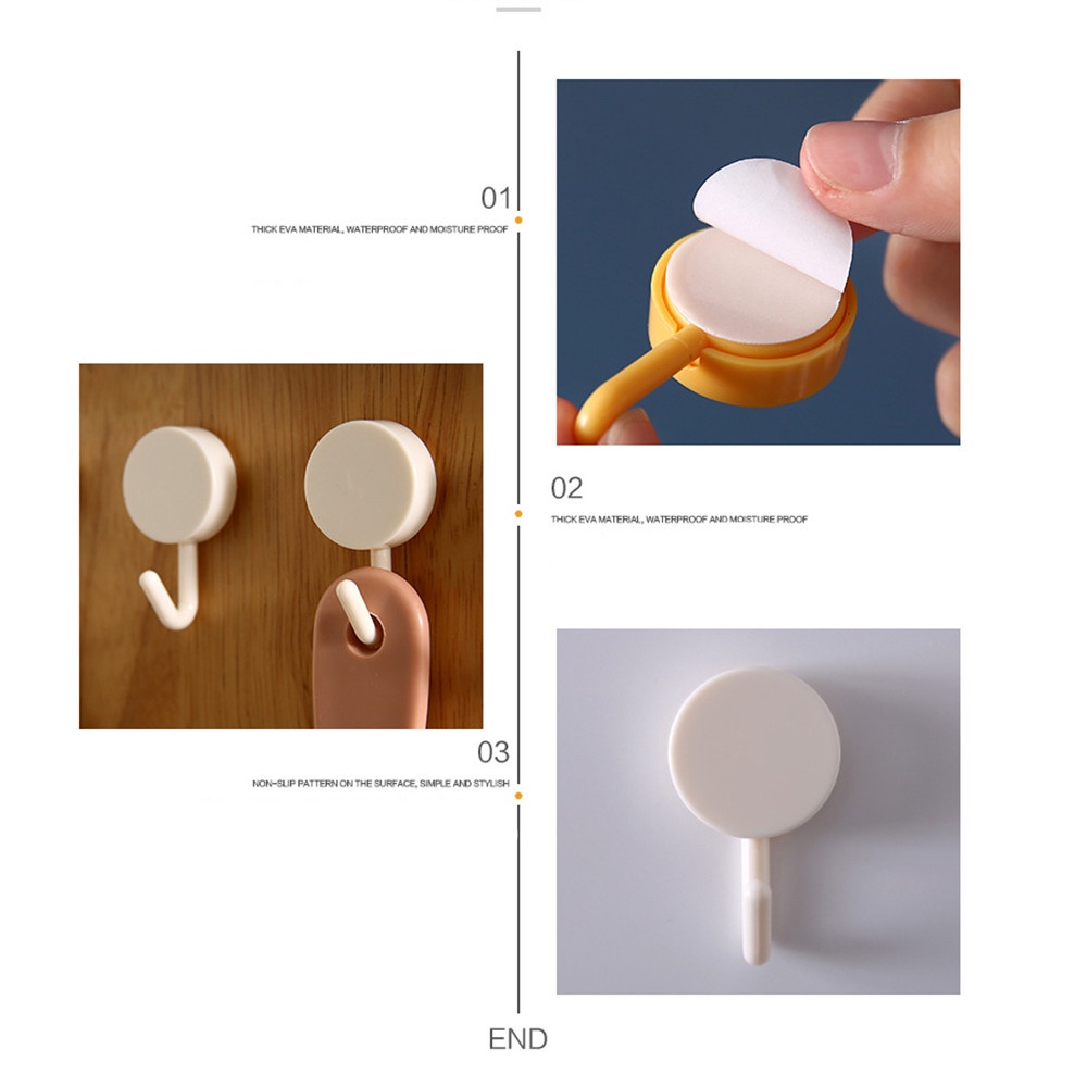 Set 5 móc treo đồ dán tường hình tròn thiết kế đơn giản tiện dụng