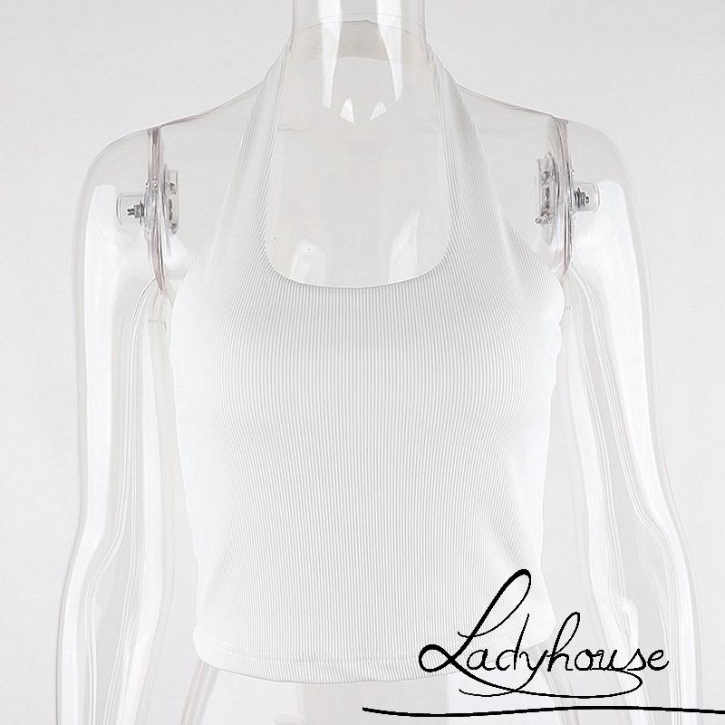 Áo Croptop Hai Dây Màu Sắc Trơn Phong Cách Cổ Điển Cho Nữ