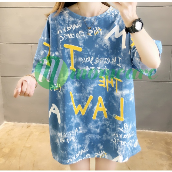 Áo Thun Phông Tay Lỡ Nam Nữ Loang 2 MÀU SIÊU CUTE cổ tròn cotton