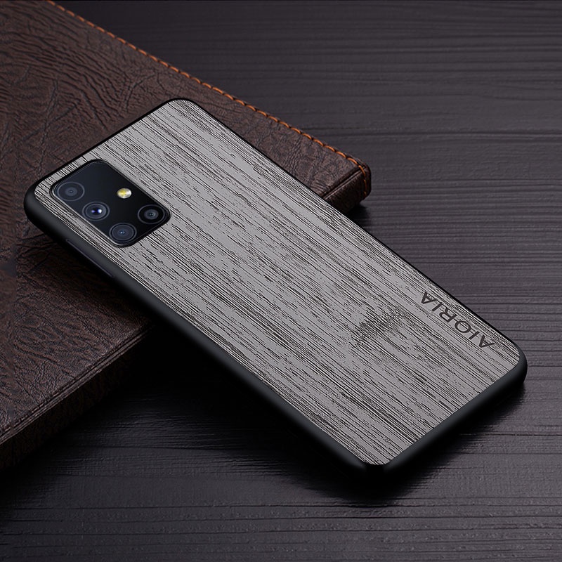 Ốp Bao Da Điện Thoại Họa Tiết Vân Gỗ Cho samsung galaxy m51 m31 m31s funda