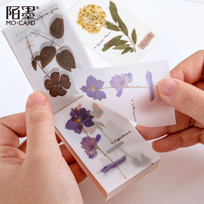 Flowertree 80 Pcs Plants Handwritten Material Paper Creative Handbook Diary DIY Decorative