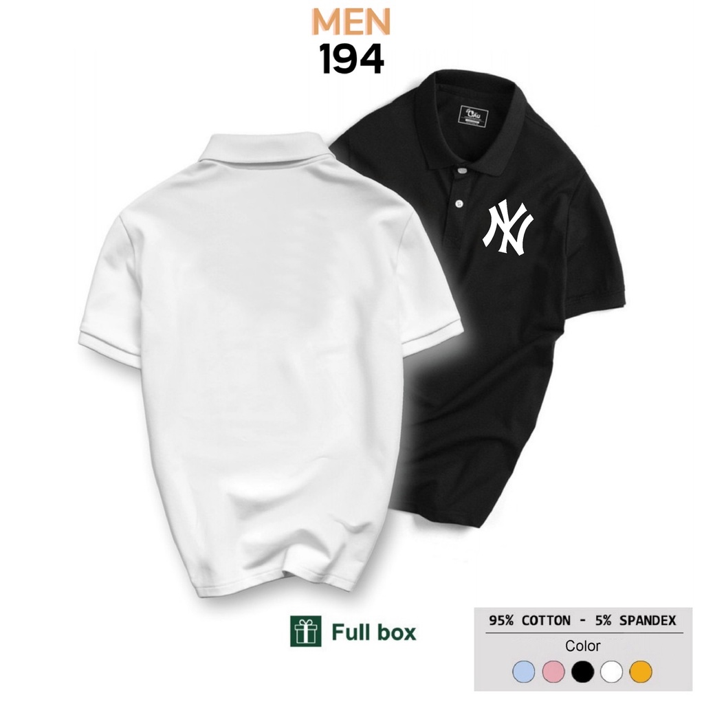 Áo thun Polo GẤU 194 Unisex vải coton 100% y co dãn 4 chiều dày dặn form gerular fit - Ny