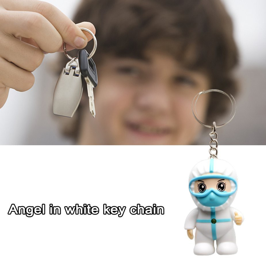Anti-epidemic Souvenir White Angel Keychain Cartoon Nurse Keyring Pendant Toys