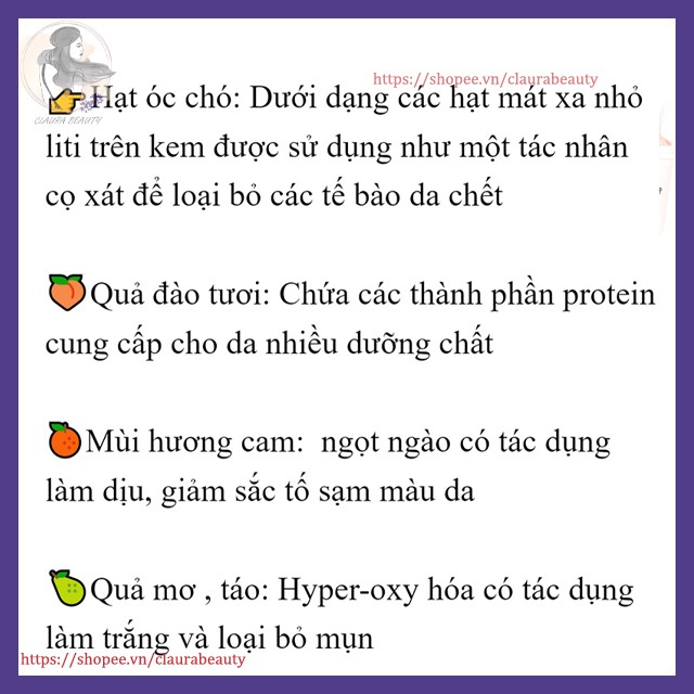 Claura Beauty, Tẩy Tế Bào Chết Body, Kem Tẩy Tế Bào Chết, Tẩy Da Chêt Heyxi, Làm Sáng Da, Se Khít Lỗ Chân Lông, Da Mềm