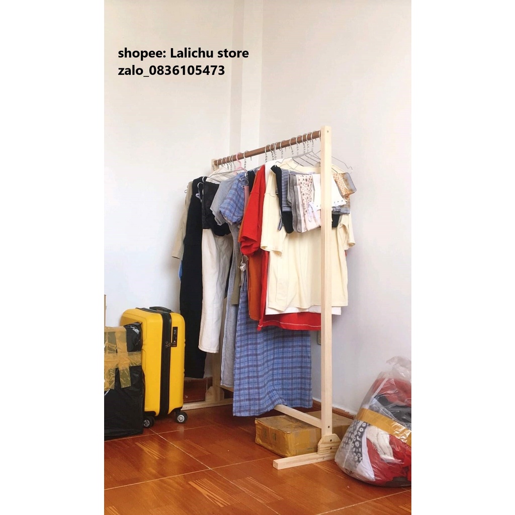 Kệ treo quần áo bằng gỗ, kệ treo quần áo chụp ảnh