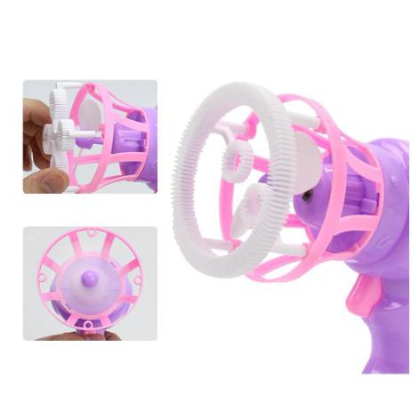 Súng Bắn Bong Bóng Xà Phòng 4 Nòng Có Quạt Dùng Pin