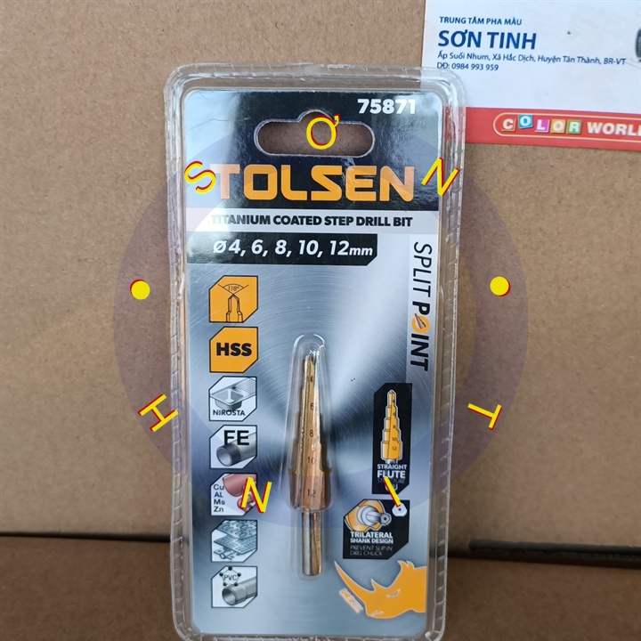 Mũi khoan tháp từng bước 4mm tới 12mm TOLSEN HSS Titanium 75871