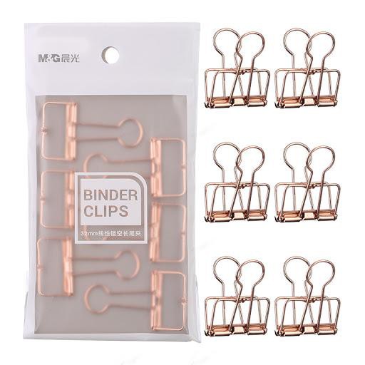 Kẹp kim loại 32mm M&amp;G ABSN2680 - Ghim kẹp giấy (Túi 6 chiếc)