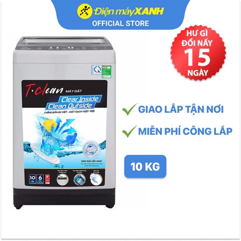 Máy giặt TCL cửa trên Inverter 10kg TWA100-B302GM - Chính hãng BH 24 tháng - Miễn phí lắp đặt