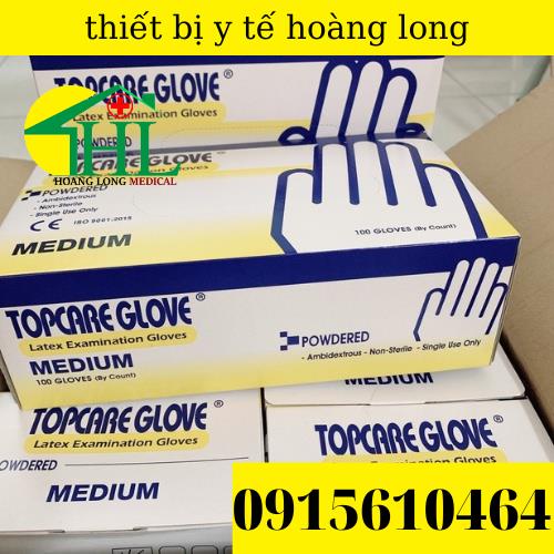 [CHÍNH HÃNG] Găng tay y tế TOPCARE Malaysia có bột size XS, S, M