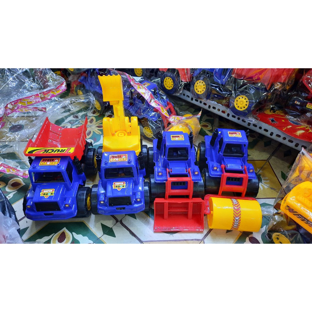 Ôtô Đồ Chơi Xe Công Trình Siêu Trọng Tải-Xe Lu - máy xúc  Cho Bé