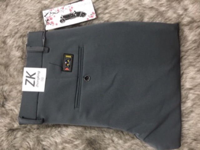 Quần Tây Âu Màu Xám Khói Ống Côn Vải Giản | BigBuy360 - bigbuy360.vn