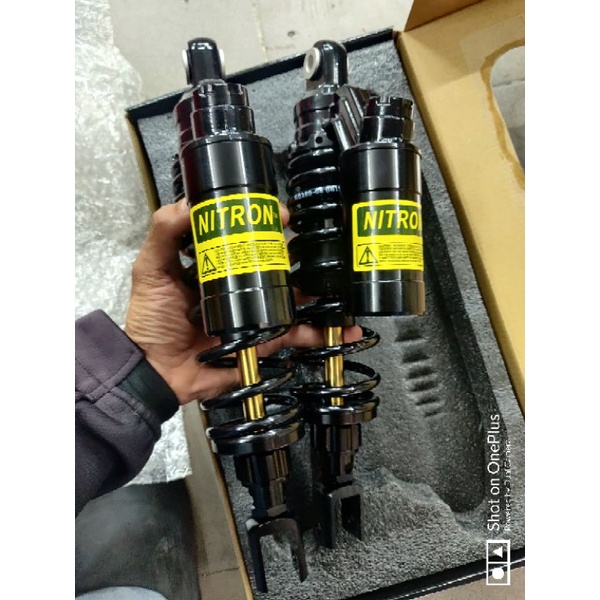 Phuộc RCB/NITRON bình dầu full đen ty vàng gắn AB NOUVO 4 5 6 NVX PCX Dylan PS SH ý Impuse