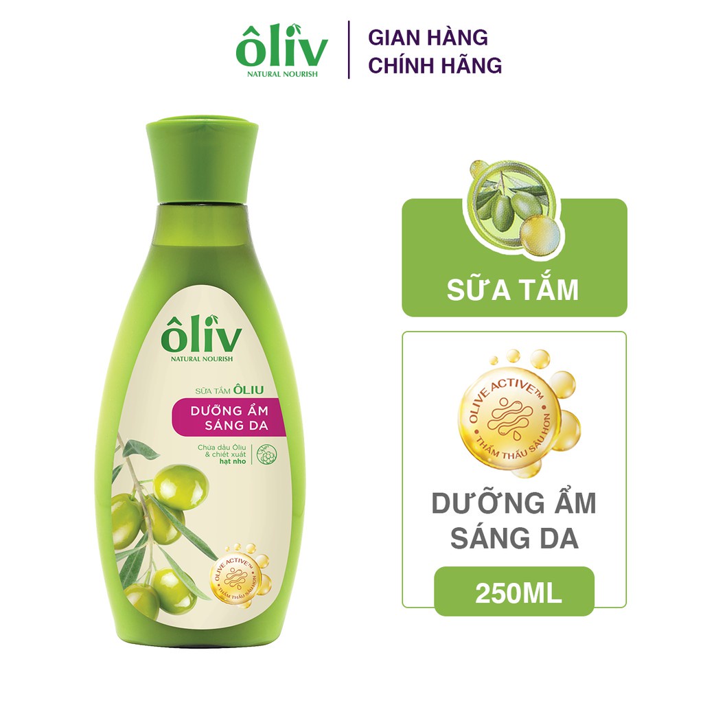 Combo 2 Sữa tắm Ôliv Dưỡng Ẩm Sáng Da 650ml + 250ml