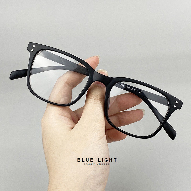 Kính Giả Cận Chống Ánh Sáng Xanh, Gọng Kính Cận Nam Nữ Mắt Vuông To Đen Nhám Gọng Dẻo Chống Va Đập - BLUE LIGHT SHOP | BigBuy360 - bigbuy360.vn