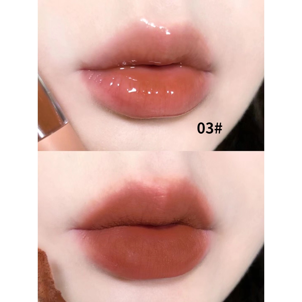 [Hàng mới về] Son kem tint lì Cappuvini sắc tố cao lâu trôi 2 đầu 2 trong 1 Màu Hạt Dẻ Siêu Xinh Hàng Nội Địa Trung