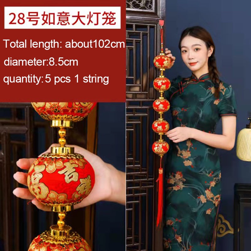 Dây Treo Trang Trí Năm Mới Màu Đỏ Phong Cách Trung Hoa