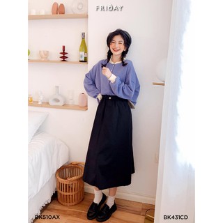 Chân váy thô chữ A dài