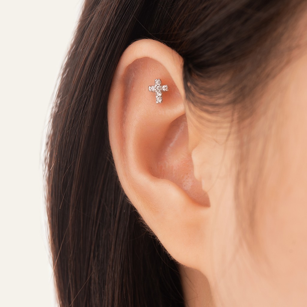 Khuyên tai đá Cross Diamond