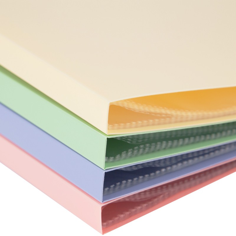 Bìa nhựa, file lá Clear Book GuangBo đựng tài liệu A4 lá màu pastel - 4 màu - 9052/9053/9054/9055