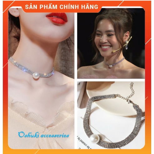 Hàng Thiết Kế VÒNG CỔ CHOKER NGỌC ĐÍNH ĐÁ - MELY 1018
