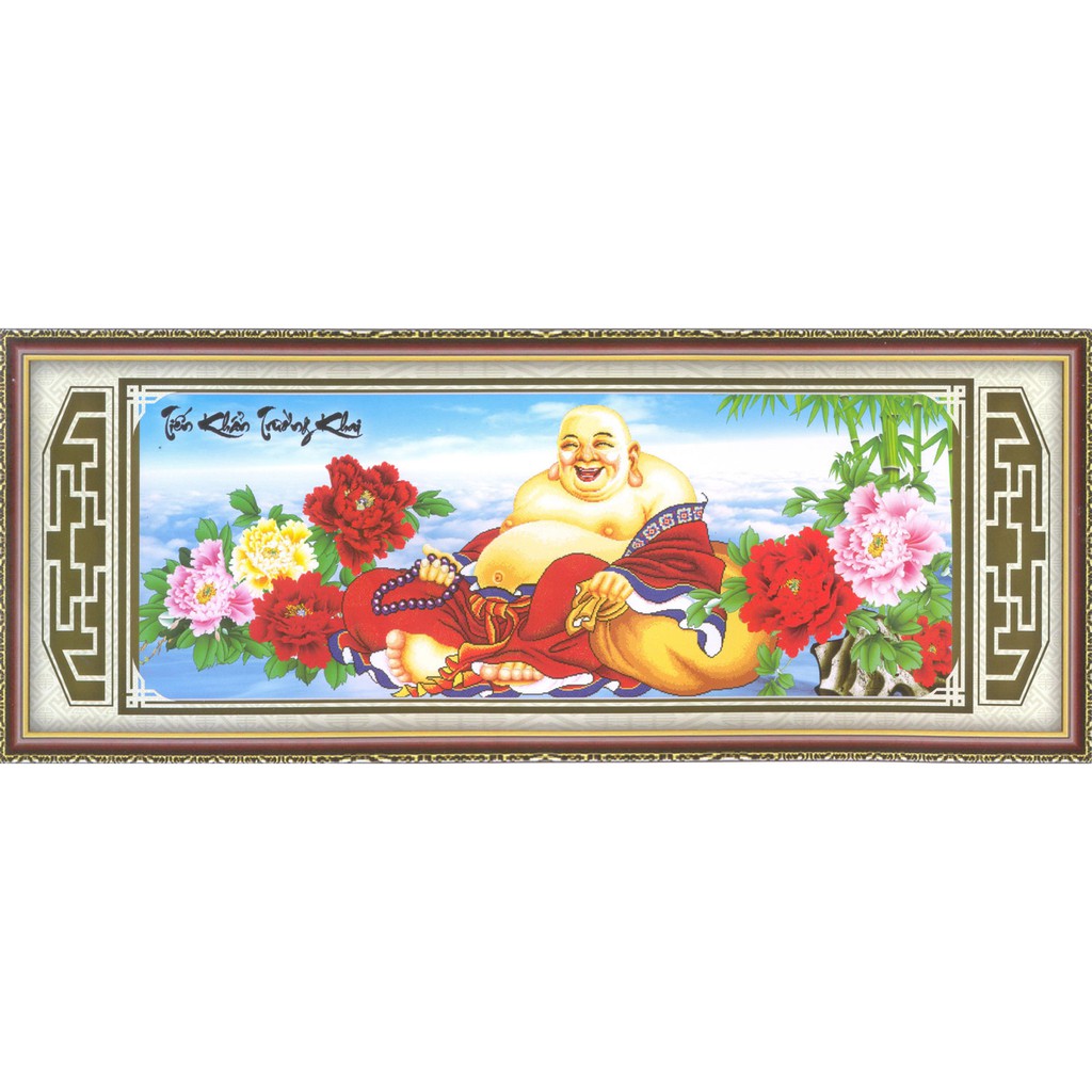 Tranh Thêu Chữ Thập 3D Một Nụ Cười Làm Nở Hoa - Nụ Cười Phật Di Lặc EVA8502 (KHÁCH TỰ THÊU) KT:82X36CM