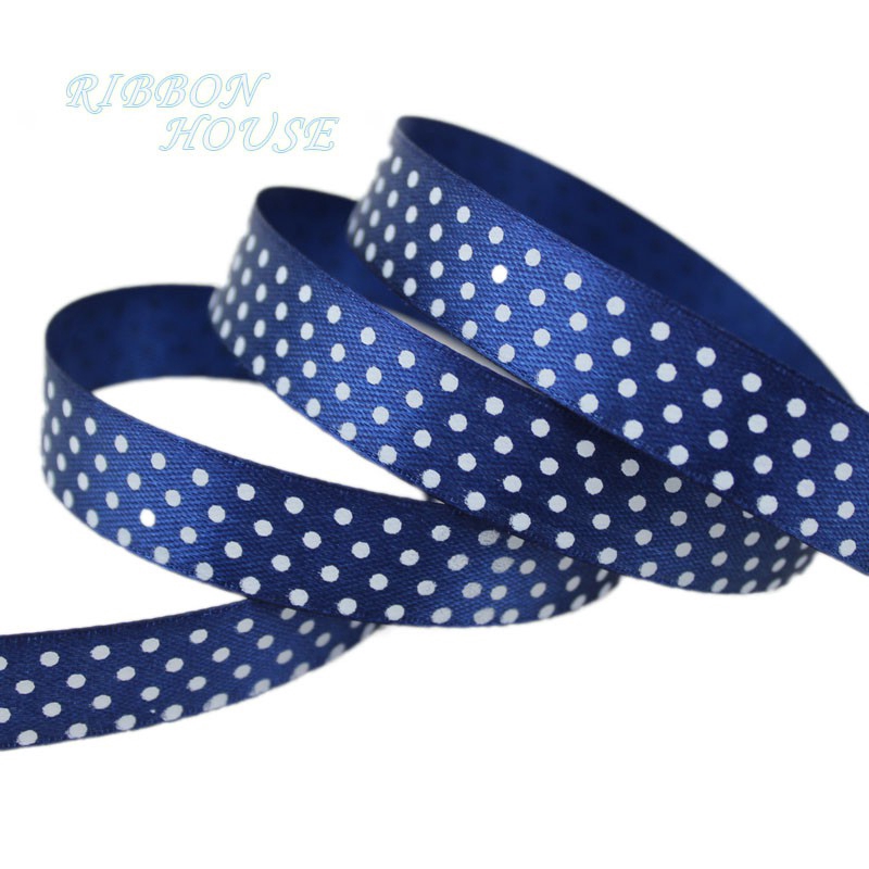 Cuộn Dây Ruy Băng Họa Tiết Chấm Bi 25 Yards/Cu 15mm Dùng Để Trang Trí Gói Quà