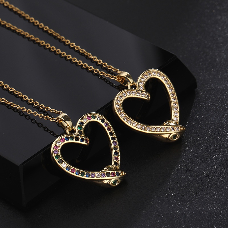 Vòng cổ Mặt Hình Rắn Đính Đá Zircon Nhiều Màu Phong Cách Âu Mỹ