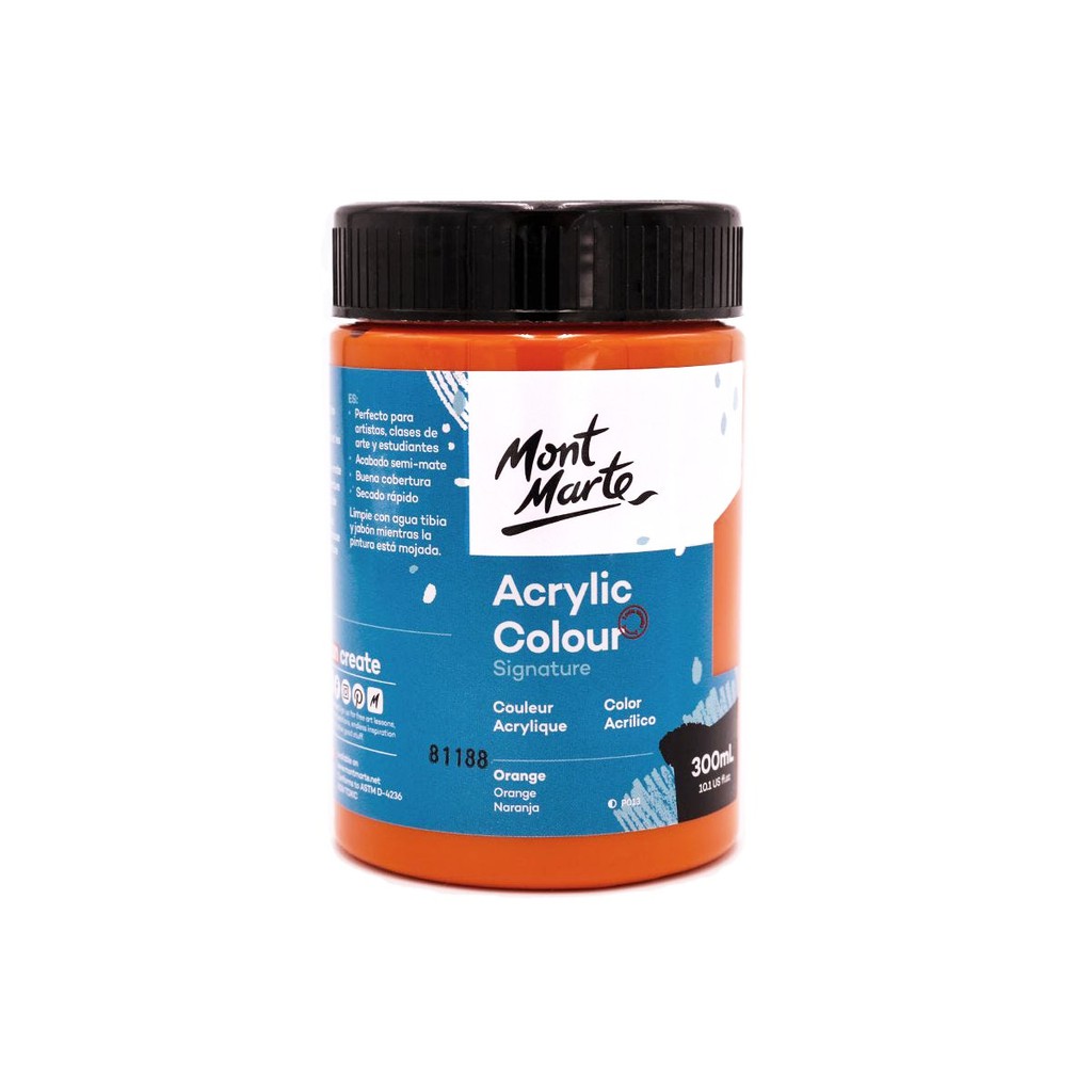 Màu Acrylic Mont Marte 300ml - Orange - Acrylic Colour Paint Signature 300ml (10.1oz) - MSCH3008