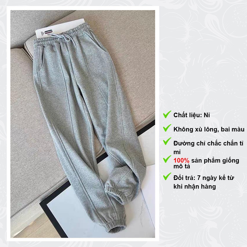 Quần Jogger Nữ Cạp Chun Bo Gấu Vải Nỉ Thun Da Cá Loại 1 Mã 979 | WebRaoVat - webraovat.net.vn