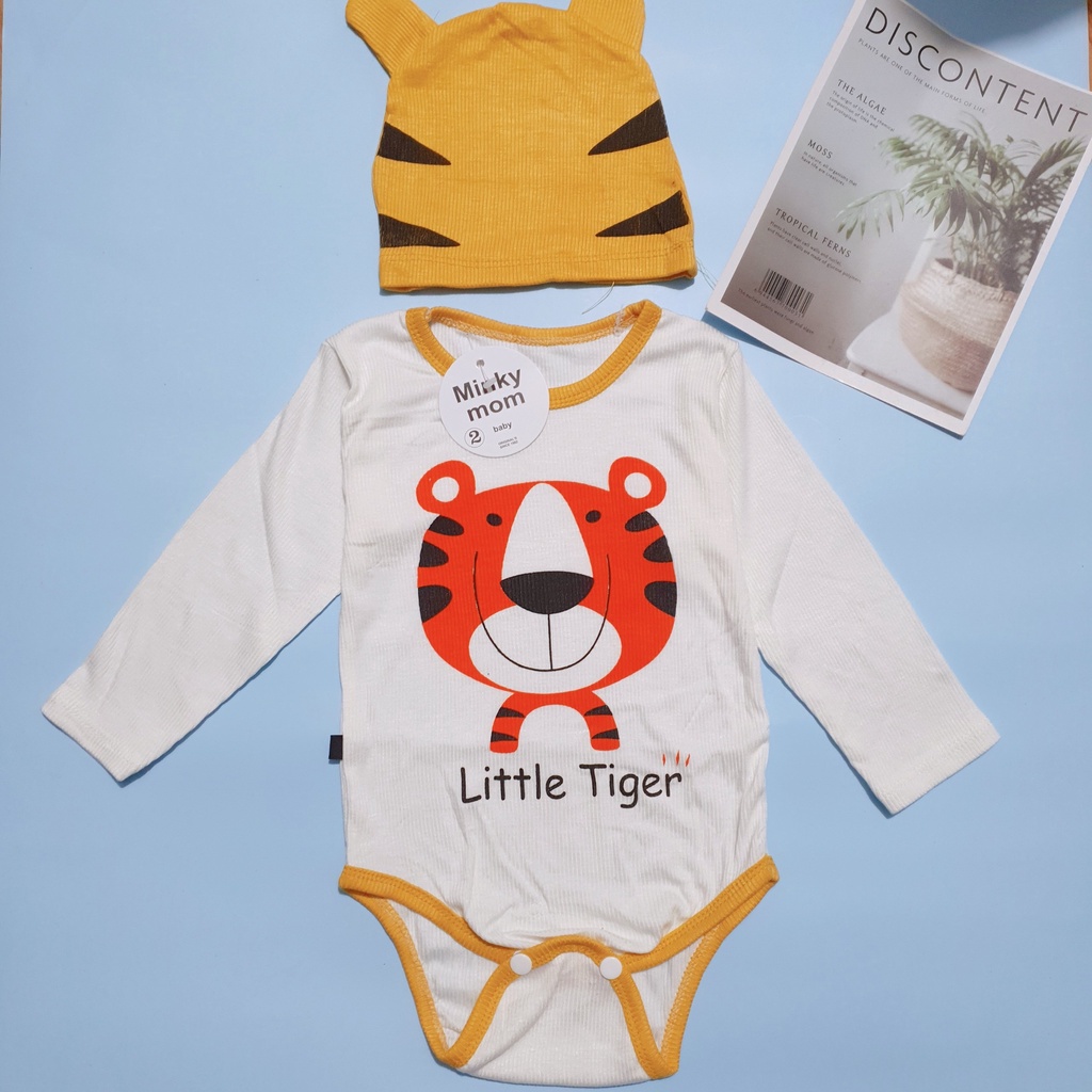 [TẶNG MŨ] Set chip cộc tay/ dài tay HỔ TIGER cho bé yêu, kèm mũ xinh xắn và túi zip xịn xò (4-10kg)