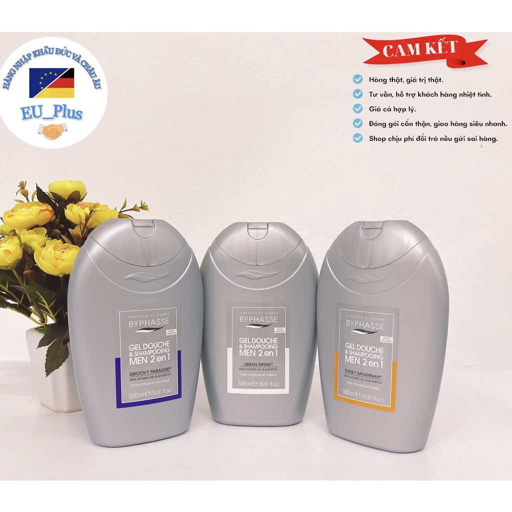 [TÂY BAN NHA] Tắm Gội Nam Byphasse Douche Shampooing Men 2in1 500ml