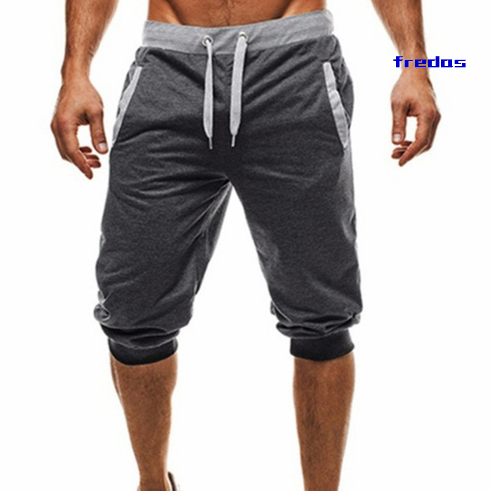 Men Harem Pants Shorts Sport Drawstring Jogger Trousers