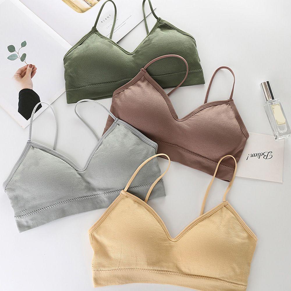 Rowans Áo Ngực Cotton Không Đường May Cúp Ngực Đầy Đặn Tập Yoga