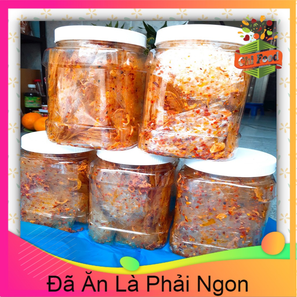 Bánh Tráng Trộn Sate Hành Phi Khô Gà Nhà Làm Hũ To