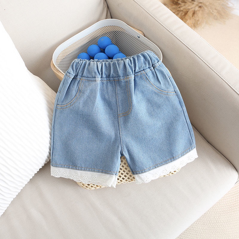 Quần Short Jean Thời Trang Mùa Hè Hàn Quốc Dành Cho Bé Gái