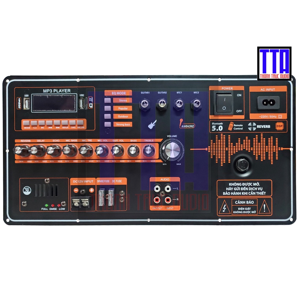 Bo mạch loa kéo - reverb DSP - delay - 5 tấc đơn - 4 tấc đôi - 19x38 - 9300N