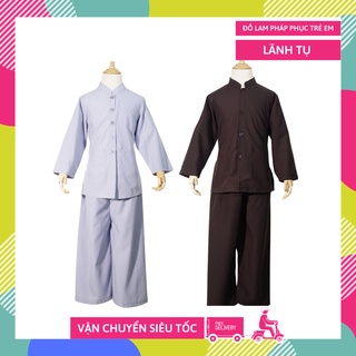 Quần áo Lam đi chùa Bé trai LÃNH TỤ, thời trang Phật giáo dành cho Phật tử giá rẻ cao cấp - Nhiều cỡ - Có video