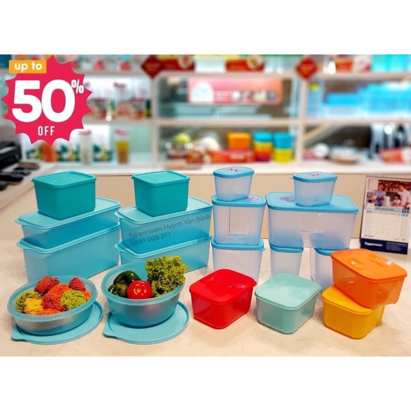 BỘ HỘP TRỮ MÁT &amp; TRỮ ĐÔNG BLUE OCEAN SET 15 Tupperware