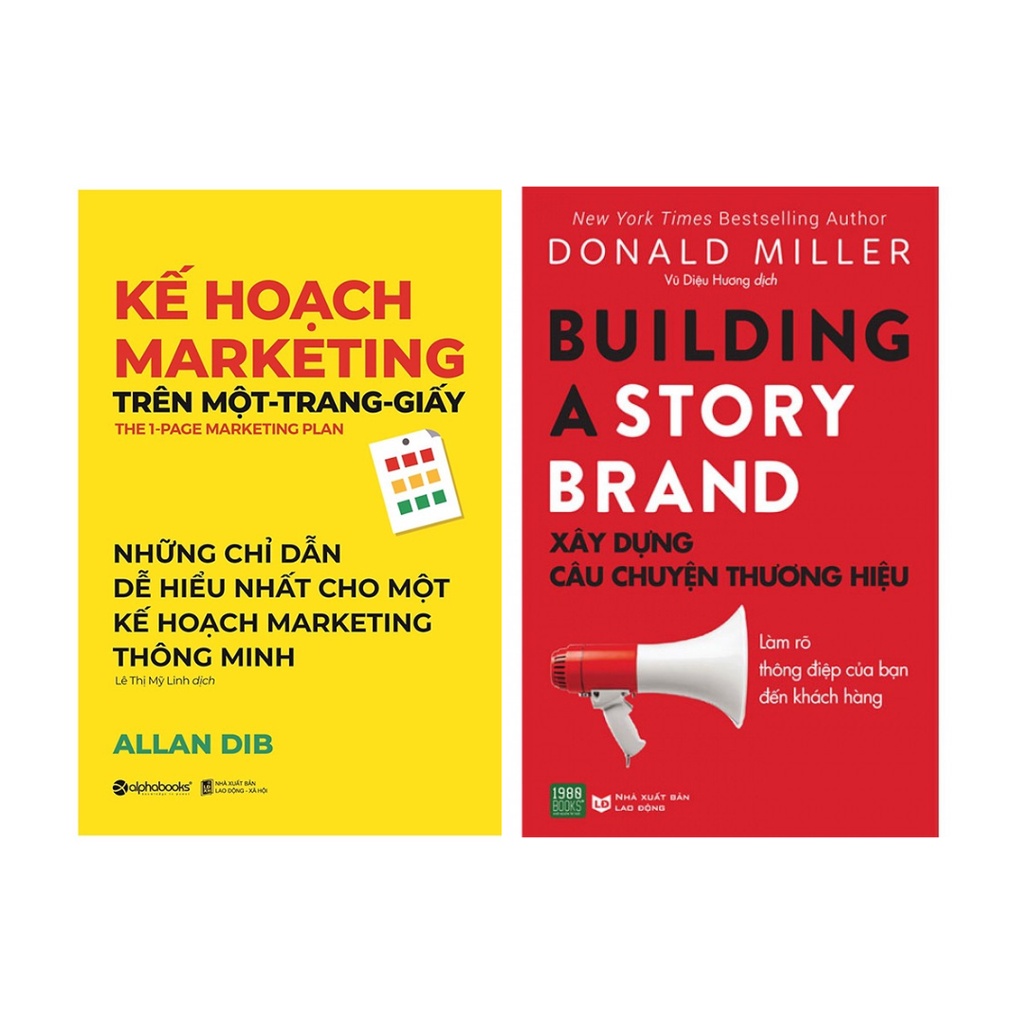 Sách Combo 2 cuốn Marketing: Xây Dựng Câu Chuyện Thương Hiệu + Kế Hoạch Marketing Trên Một Trang Giấy