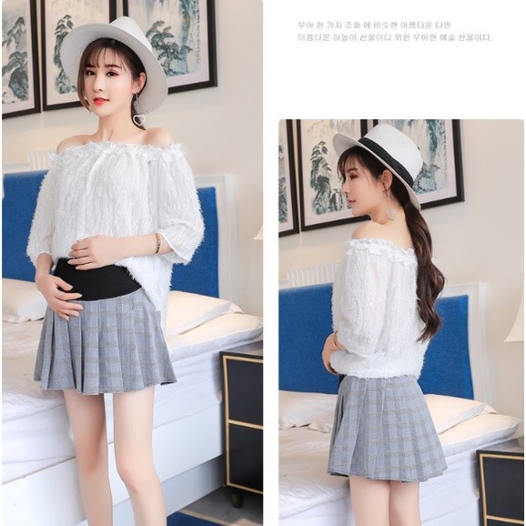 CV2286 - Chân váy bầu xếp ly