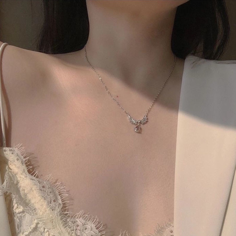 vòng cổ nữ đôi cánh thiên thần đính đá cực xinh