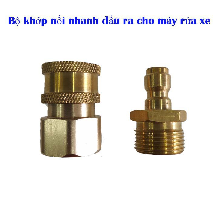 Khớp nối nhanh đầu ra ren 22mm bằng đồng cho máy rửa xe