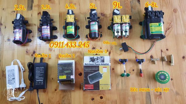 Bộ BƠM PHUN SƯƠNG tưới lan 10 béc 1 hướng bơm áp lực mini 12v Đỉnh Phong