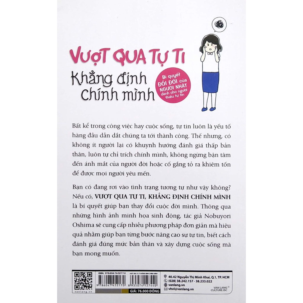 Sách - Vượt Qua Tự Ti Khẳng Định Chính Mình (Nobuyori Oshima - Văn Lang)
