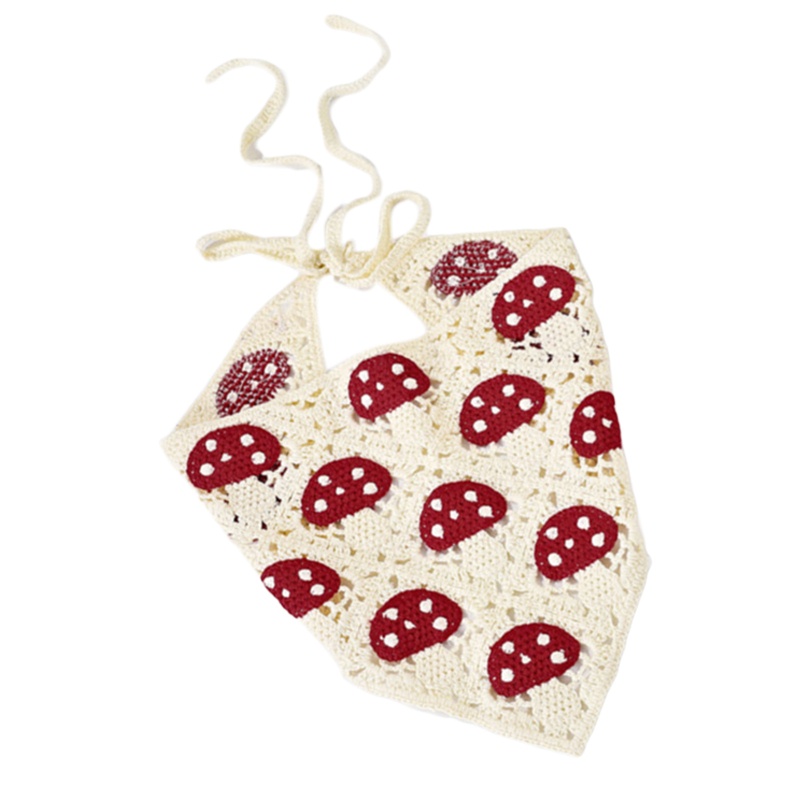 Băng Đô Len Đan Hình Nấm Dễ Thương Cho Nữ Y2K