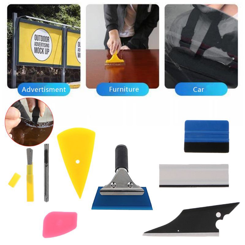 ❤❤ 8Pcs Car Window Tint Wrapping Vinyl Tools Squeegee Scraper Applicator Kits Set